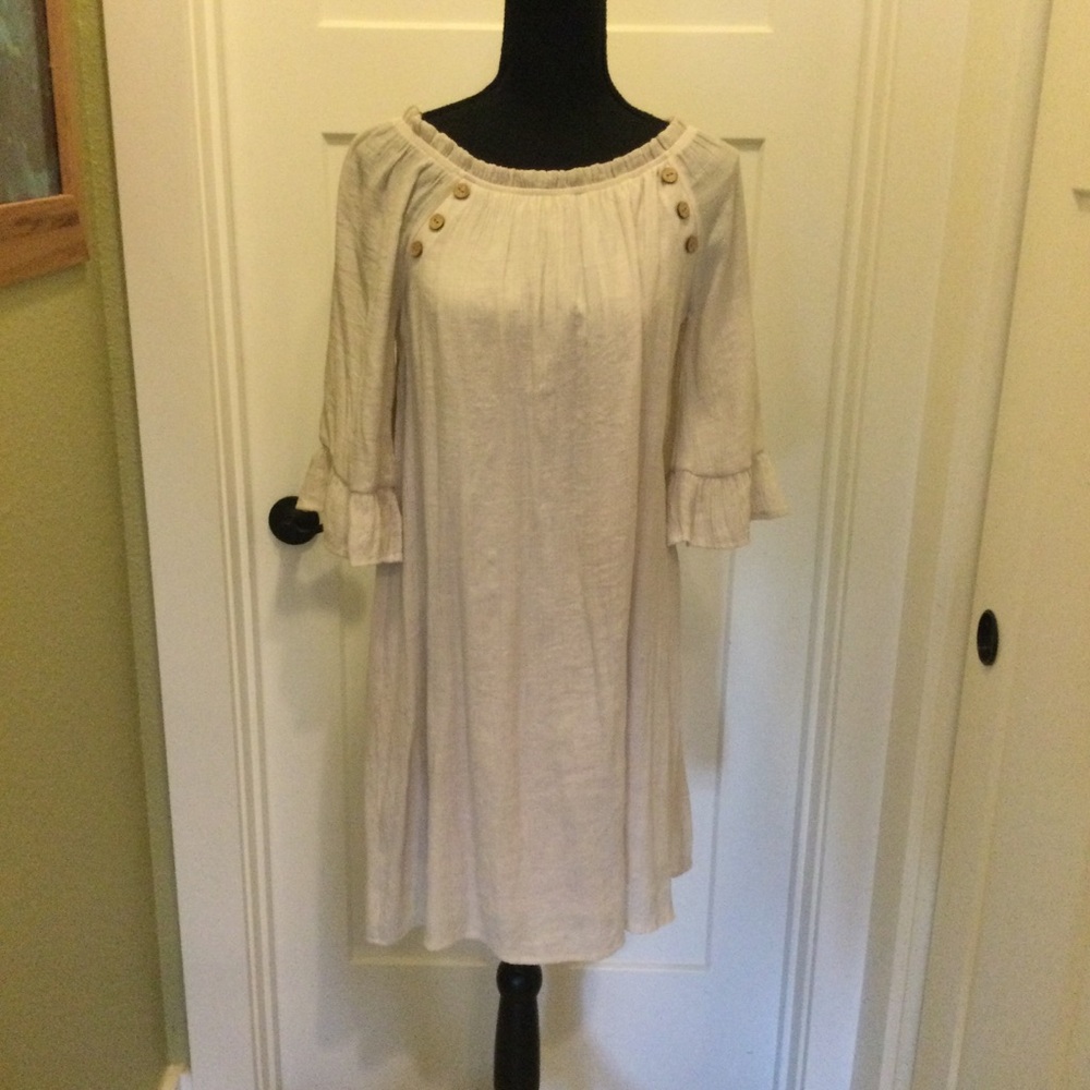 NAIF Off-White Ruffle Sleeve Dress SPECIAL 3 for $25 with***